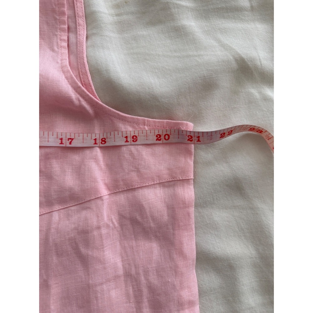 J Jill Love Linen Blush Pink A Line Dress M 100% Linen Coastal Grandma - Picture 6 of 8